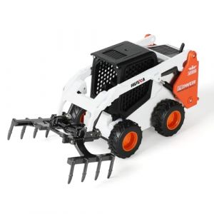 SHINESIGNAL Engin à Grappin Blanc Professionnel Entièrement Fonctionnel, Chariot élévateur en Alliage, Jouet de Construction, Véhicule D'ingénierie pour Enfants (SHINESIGNAL, neuf)