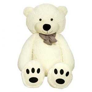 TEDBI Grand Ours en Peluche 160cm | Cr&egrave;me Vanille | Geant Cadeau d'anniversaire XXL Grand Nounours g&eacute;ant en Peluche Ours en Peluche Jouet (EURAKOP-FR, neuf)