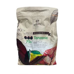 Cacao Barry - Tanzanie 75% Origine Rare chocolat noir de couverture pistoles 2,5 kg (Secret des chefs, neuf)