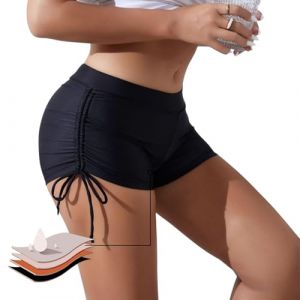 Runmeihe Bas Maillot de Bain Menstruel, Culotte de Bain Menstruelle, Period Swimwear de Sport pour Femmes, Slip de Bain Anti Fuite (FR/ES, Alpha/Lettres, Moyen, Taille Normale, Taille Normale, Black) (HuangJin, neuf)