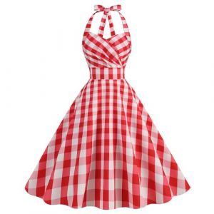 Robe Vintage Femme Années 20 40 50 Pin up Rockabilly Swing à Pois Chic et Elegant Robe de Soirée Cocktail au Genou sans Manche A-Line Robe de Cérémonie pour Femme Ronde,Rouge Pastèque,S,f170w (Routefuture, neuf)