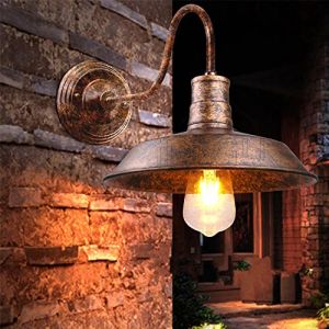 iDEGU Applique Murale Industrielle E27 Lampe Murale Edison Design Métal Plafonnier Luminaire Rétro Applique Intérieure Vintage Décoration pour Salon Chambre Cuisine Café, 26 CM, Rouille (IDEGU, neuf)