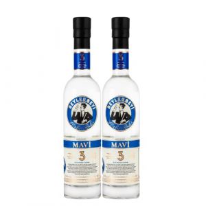 RAKI - Beylerbeyi Mavi Raki 2 x 35cl | Eau de Vie Turque Aromatisée à l'Anis - 100% Raisins Frais - Sans Sucres Ajoutés | Triple Distillation - Volume d'Alcool 45% (BEYIM, neuf)