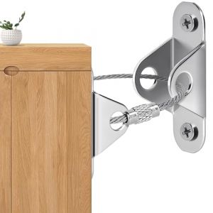 HOTUT Sangles de Sécurité de Meubles, 6 Kit Sangle Anti-Basculement de Meuble en Métal, Lourd devoir Sécurité Ancrages Muraux, pour Protection des Bébés Animaux, pour Cabinet, Dresser, Bookshelf (ZHDAYA, neuf)