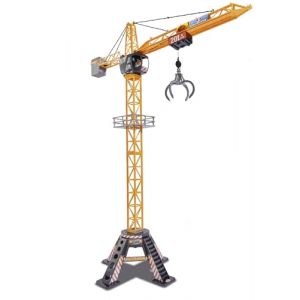 Dickie 201139012 Toys Mega Crane électrique avec télécommande pour Enfants à partir de 3 Ans Hauteur 120 cm avec Bras de préhension, treuil Cabine, Plateforme de Chargement (Humbi Toys, neuf)