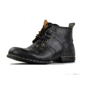 osstone Vintage Noir Bottes de Moto pour hommes Mode Zipper-up Bottes Chukka en cuir Chaussures d&eacute;contract&eacute;es OS-6015-2,retro black，US10.5(EU44.5) (OTTO ZONE, neuf)