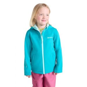 Mountain Warehouse Veste Enfant Exodus Softshell - Coupe-Vent, Imperméable Fille Et Garçon, Veste Polaire Unisexe, Veste À Capuche Conçue pour Sport Et Voyage Sarcelle 3-4 Ans (Mountain Warehouse, neuf)