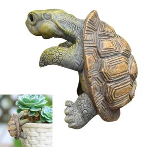 SIXHAOBU Pot de Fleurs en Forme de Tortue en R&eacute;sine D&eacute;coration de Jardin pour l'ext&eacute;rieur Statue de Tortue Figurine de Tortue Grimpante Mignon Statue de Tortue pour Pot de Fleurs Cour (CONGDAI, neuf)