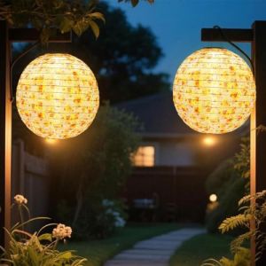BIZOI Lampions Solaires D'extérieur, Lampion Solaire Exterieur Papier, 30cm Lanterne Solaire Lampions, 2 Pièce Lampions Solaires LED dextérieur Étanches pour Terrasse, Balcon, Mariage Patio Decoration (luoheshihuifengxinxikejiyouxiangongsi, neuf)