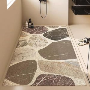Pevfeciy Tapis de Douche antid&eacute;rapant 80x100 cm Tapis antid&eacute;rapant Baignoire de Style Moderne en PVC Doux et Confortable avec Trous de Drainage, Haute perm&eacute;abilit&eacute; &agrave; l'eau, adapt&eacute; aux Zones humides (ENJOYHOMES, neuf)
