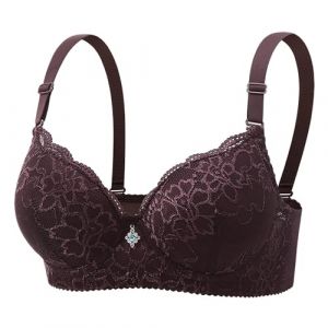 Soutiens-Gorge Femme Soutien Gorge avec Armature Brassi&egrave;re Soutien Gorge Push Up Bra Top Comfit Respirant Brassiere Sexy sous Vetements Feminins Bralette V&ecirc;tements 2025 Mon Compte Vin XL (mihongmd, neuf)