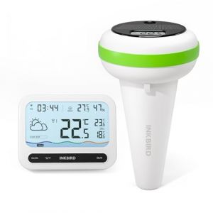 INKBIRD Thermomètre Piscine WiFi Solaire avec Passerelle Moniteur de Température et d'Humidité avec Info Météo, Contrôle App pour Bassin Spa (Inkbird Tech., neuf)