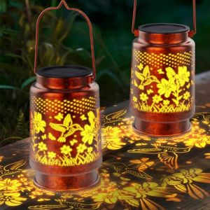 KagoLing Lanterne Solaire Exterieur, lot de 2 Lampe Solaire Exterieur Jardin Étanchesr, Lampe LED à Motif de Colibri en Métal, Idéal pour Décoration Jardinr, Balconr. Cadeaux pour Maman, Femmes. (LEGENHUA LIMITED, neuf)