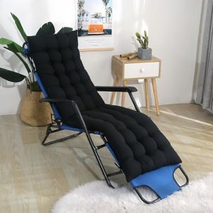 Surwin Coussin Transat Exterieur, Couleur Unie Coussin Bain de Soleil, Matelas Bain de Soleil Exterieur Chaise Longue pour Jardin Terrasse Balcon Voyage Vacances (Noir,53x190cm) (Yiwin, neuf)