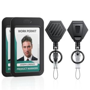 Uniclife 2 Pack Porte Clés Rétractable avec Fermeture Magnétique pour Jusqu'À 454 g Enrouleur de Badge avec Porte Badge Coulissant Clip Ceinture et Anneau Mousqueton Étui Carte Plastique (Dinglang, neuf)