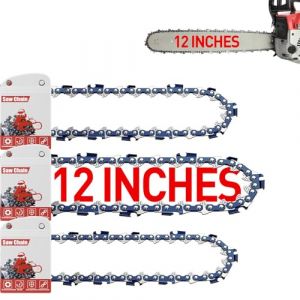 FuGuiB 12 Pouces Chaine Tronconneuse,3/8"LP 1,1 mm 44 maillons 30 cm ChaîNes Pour TronçOnneuses 3-Pack,ChaîNe De Scie De Remplacement, Compatible pour Stihl 017, MS 170, MS 180, 019T (zheer, neuf)