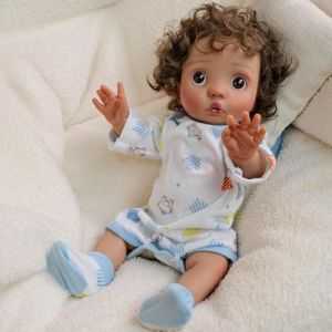 RXDOLL Poupée reborn afro-américaine en silicone pour nouveau-né réaliste de 40,6 cm avec peau marron foncé (RXDOLL Store., neuf)