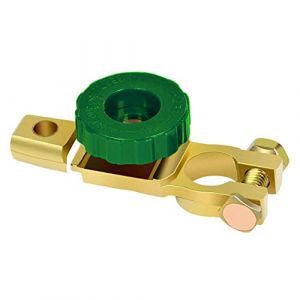 HuaLiSiJi Coupe Batterie Voiture Coupe Circuit Batterie12V-36V, Mat&eacute;riel de Cuivre pur Interrupteur Universel de Batterie de D&eacute;connexion de V&eacute;hicule Avec Bouton (Green) (HuaLiSiJi, neuf)