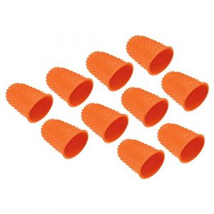 PATIKIL Prot&egrave;ge Doigt Silicone pour Doigt Embouts de Doigts en Caoutchouc, 20 Pcs Prot&egrave;ge-Doigts pour Le Pouce, Les Coussins de Protection, Le Comptage, la Couture, Orange XL Taille (PATIKIL UK, neuf)
