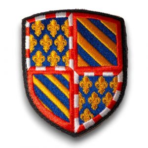 Patch Ecusson BOURGOGNE Brodé - Ecusson Bourgogne avec dos scratch - Support à coudre Offert - Made in France - Taille 8x6,4cm (amalric France, neuf)