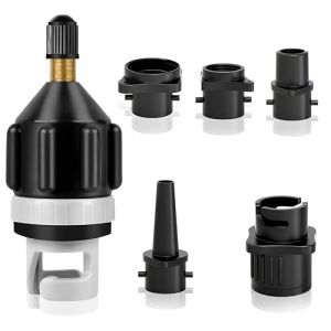 Adaptateur de Valve pour pagaie de Sup, convertisseur de Pompe &agrave; air avec 4 adaptateurs de Valve pour Paddles, Bateaux gonflables, Kayaks, Stand-up Paddles et bou&eacute;es (CDDCWZ STORE, neuf)