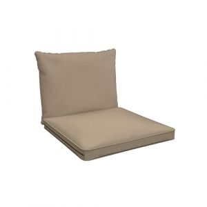 POKAR Coussins de Jardin Extérieur Coussin Chaise Galette de Chaise, 1 Lot de 2 (1x Coussin d'assise 50x50x5 cm + 1x Coussin Dossier 50x40x15 cm), Beige (EURAKOP-FR, neuf)