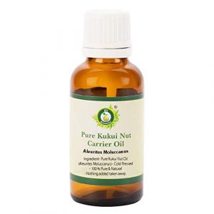 Huile noix de Kukui | Aleurites Moluccanus | Huile noix Kukui | Pour corps | Pour cheveux | Pour massage | Non raffiné | 100% pur | Presséé à froid | Kukui Nut Oil | 100ml | 3.38oz By R V Essential (R.V Essential, neuf)
