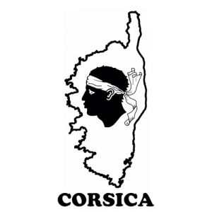 JVM - Autocollant sticker tuning pour voiture, boite &agrave; lettre, pc ordinateur portable laptop : (Noir sur fond transparent, Lot de 1 - Corse &icirc;le de beaut&eacute; CORSICA 12x6 cm) (JoviMarket, neuf)