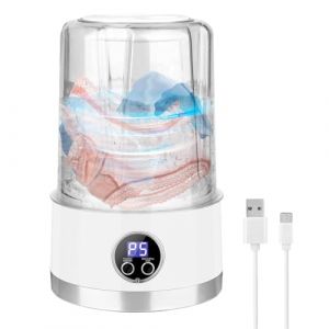 Lave-linge Portable,Machine &agrave; Laver Portable pour Linge Intime - 1L Rechargeable Appareil M&eacute;nager Double Modes pour Salle de Bain Voyage Camping-car Appartement Camping Dortoir et H&ocirc;tel (luckything, neuf)