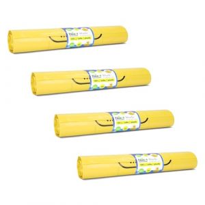 Emerson Lot de 80 sacs poubelle r&eacute;sistants &agrave; la d&eacute;chirure - Jaune - Sacs poubelle extra solides - Lot de 4 rouleaux jaunes - Volume 120 l 70 x 105 cm - Sacs poubelle stables en film recycl&eacute; (EMERSON SHOP, neuf)