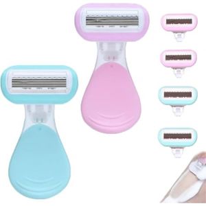 Rasoir manuel &agrave; manche court pour poils des aisselles et des jambes, rasoir r&eacute;utilisable pour femme pour le rasage lisse des aisselles, des jambes, des bras et des l&egrave;vres, mini kit de rasage pour (MaXiaoLei, neuf)