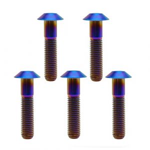 RISON Boulons en titane M5 x 0,8 x 25 mm &agrave; t&ecirc;te bomb&eacute;e &agrave; six pans creux bleu br&ucirc;l&eacute; vis en titane &agrave; t&ecirc;te creuse pour v&eacute;lo moto 5 pi&egrave;ces (SINO-SWISSTI, neuf)