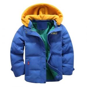 linboo Doudoune Enfant Gar&ccedil;on Manteau de Duvet Blouson Chaud Veste d'Hiver &agrave; Capuche Sport Jacket, Royal Bleu, 7-8 ans (TBONBON-EU, neuf)