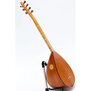 Baglama turc à col court Saz en bois de cerisier massif avec micro intégré (EthnicMusical, neuf)