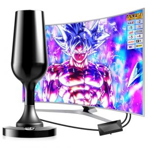 Antenne TV Int&eacute;rieure Puissante TNT HD, 2025 le plus r&eacute;cent Antenne TV Int&eacute;rieur avec Amplificateur de Signal &agrave; Gain &Eacute;lev&eacute;, R&eacute;ception Longue Port&eacute;e &agrave; 360&deg; avec Base Magn&eacute;tique Solide pour,Antennes TNT (DGUPSP-US, neuf)