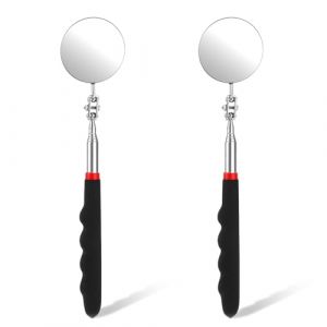 Lusofie 2PCS Miroirs D'Inspection Voiture Avec Poignée Télescopique Extensible Miroir Telescopique Circulaire Réparation Rotation à 360 Degrés Avec Poignée Allongée Pour Techniciens (Yourgreen-EU, neuf)