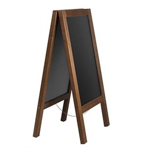 Panneau publicitaire exterieur en bois. Lourd et stable-20kg!- étanche - coupe-vent - Chevalet Stop Trottoir pour restaurant- Double Face (118x65- 20 kg, résistant aux intempéries) (ALIJE, neuf)