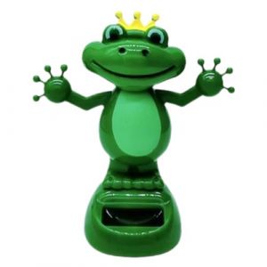 Lesunbak Bobblehead Figurine de Grenouille à énergie Solaire pour Tableau de Bord de Voiture Décoration de Tableau de Bord pour Voiture, Table, Tableau de Bord (Leasuny, neuf)