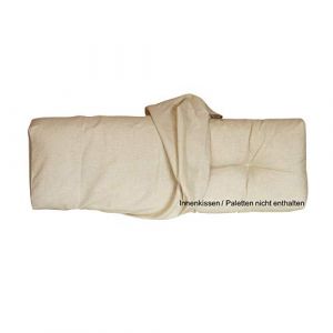 LILENO HOME Housse rembourrée de coussin pour palette européenne - Housse extérieure pour meubles en palettes - Housse de rechange pour coussin de dossier - 120 x 40 x 16-20 cm - Beige (Discount-Deal24, neuf)