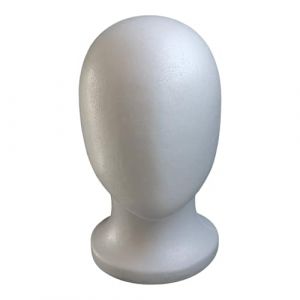 Support Pour Perruque, 27X15CM Support Perruque Polystyrène Tête Seule, Têtes Mannequin Mousse Perruques Avec Supports, Supports Mannequin Polystyrène Têtes Hommes Femmes, Pour Accessoires Perruques (ZhouHua Artisan Living, neuf)