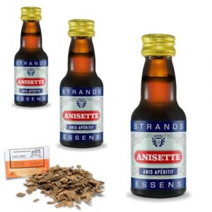 3 x Essence Style Anis 25ml &ndash; Ar&ocirc;me Sans Alcool &ndash; Anis Intense Avec Notes Herbac&eacute;es & D&rsquo;agrumes &ndash; Avec Copeaux De Ch&ecirc;ne Fran&ccedil;ais Offerts 20g (AlcoFermBrew, neuf)