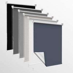 Homland Store Occultant sans Per&ccedil;age, 60l x 150L cm (Largeur du Tissu 55cm) Rideaux Occultant avec Rev&ecirc;tement d'argent, Isolation Thermique, Installation Simple, pour Chambre, Salon, Bleu Fonc&eacute; (TimeLessA, neuf)