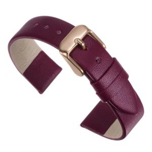 QUARKZMAN Bracelet de Montre en Cuir V&eacute;ritable &agrave; D&eacute;gagement Rapide Violet de 20 mm de Largeur Plat et Fin Bracelet Montre Connect&eacute;e en Cuir avec Boucle en Or Rose pour Hommes et Femmes (QUARKZMAN, neuf)
