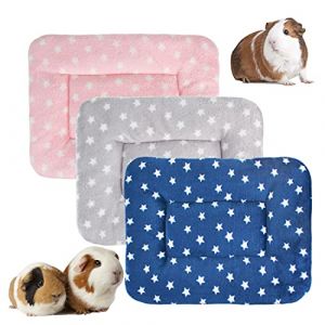 Lot de 3 lits en polaire pour petit animal, chauds et moelleux, tapis de couchage pour chaton, lapin, chinchilla, écureuil, hérisson (taille S : 38 x 28, F) (BundleMall, neuf)