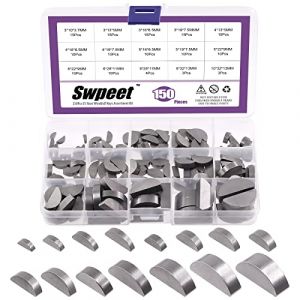 Swpeet Lot de 150 cl&eacute;s en bois de 15 tailles 3 mm, 4 mm, 5 mm, 6 mm, 8 mm, 10 mm, demi-lune - Assortiment de cl&eacute;s m&eacute;triques pour fixations industrielles m&eacute;caniques (swpeet, neuf)