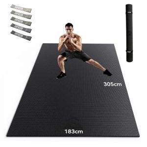 HAPBEAR Tapis d'Exercice Extra Large - 305x183x0.8cm, Antidérapant, Ultra Durable, Tapis de Gym épais pour Pilates, Aérobic, Tapis de yoga, Tapis de Gym Haute Densité (HAPBEAR EU Chain Store, neuf)