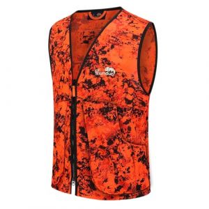 Full mundur Blaze Camo Orange Gilet de chasse Gilet de s&eacute;curit&eacute; l&eacute;ger avec plusieurs poches pour adultes unisexe (Full mundur-FR, neuf)