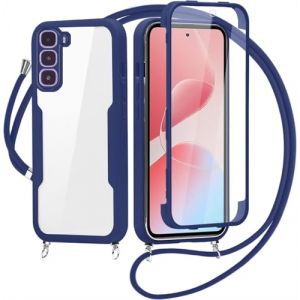 FERLAN Coque avec Cordon pour Infinix Hot 60 Pro, Collier Ajustable,Coque Antichoc Housse avec Protection &eacute;cran, 360&deg; Protection Case Robuste Double Bumper Etui Int&eacute;grale (Bleu) (BiBoDan, neuf)