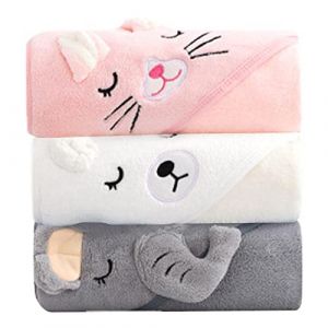 Dubbulon 3 Pièces Bain Capuche Bébé - Sortie Bain Bébé Douce, Cape Bain Bébé Extra Doux Absorbant, Cape Bain Bébé À Capuche, Sortie Bain Bebe, Couverture Enveloppante pour Bébé (Dubbulon, neuf)