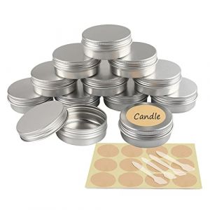 YANCAER 50 Pièces Pots en Aluminium Argenté de 60ml avec Couvercle - D68mm x H27mm Vide Ronde Cosmétiques Pot Conteneurs de Voyage pour Maquillage, Crème, Baume à Lèvres, Mini Bougies (CaYanear, neuf)